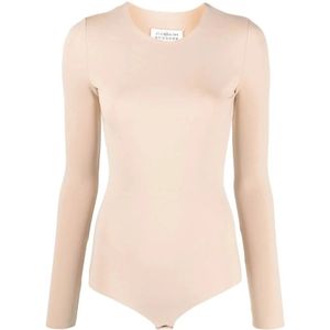 Maison Margiela, Dames, Tops, Beige, Maat: 2XS Viscose,