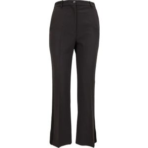 Elisabetta Franchi, Dames, Broeken, Zwart, Maat: S Leer,