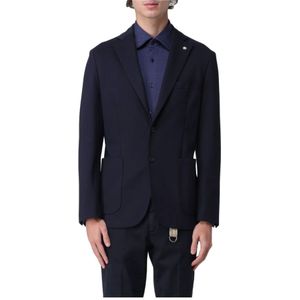 Manuel Ritz, Heren, Pakken, Blauw, Maat: S Viscose,