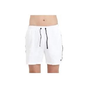 Nike Witte Beachwear Shorts Tape , White , Heren , Maat: L