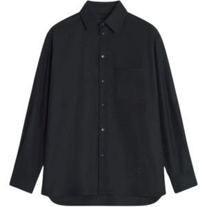 Maison Kitsuné, Heren, Overhemden, Zwart, Maat: XL Wol,