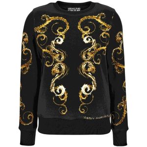 Versace Jeans Couture, Dames, Sweatshirts & Hoodies, Zwart, Maat: 2XS Katoen,