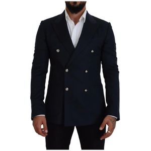 Dolce & Gabbana - Blauwe Kasjmier Zijden Blazer - Heren