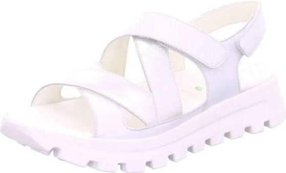 Zilverkleur - Sandaal - Metallic - Klittenbandsluiting - Comfortwijdte H