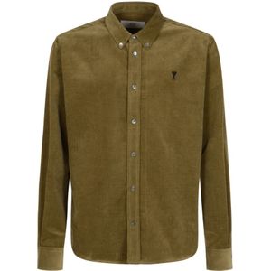 Ami Paris, Heren, Overhemden, Bruin, Maat: M Katoen,