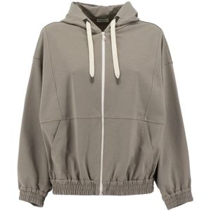 Brunello Cucinelli, Dames, Sweatshirts & Hoodies, Grijs, Maat: XS Katoen,