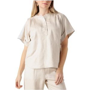 Minus - Sabbi Linen Blouse - Beige - Dames
