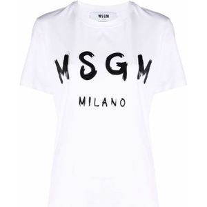 Msgm, Dames, Tops, Wit, Maat: 2XS Katoen,