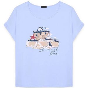 Fiorella Rubino, Dames, Tops, Blauw, Maat: XS Katoen,