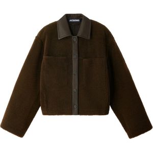Jacquemus, Heren, Jassen, Bruin, Maat: M Leer,