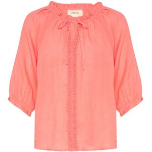 Cream, Dames, Blouses & Shirts, Roze, Maat: XS