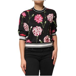 Dolce & Gabbana, Dames, Sweatshirts & Hoodies, Zwart, Maat: 3XS Katoen,