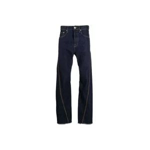 Lanvin Navy Blauwe Straight-Leg Katoenen Jeans , Blue , Heren , Maat: W30