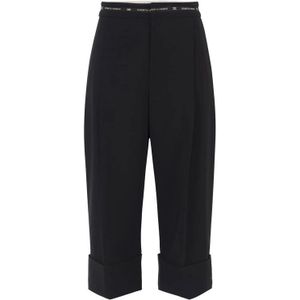 Elisabetta Franchi, Dames, Korte broeken, Zwart, Maat: XS Poliester,