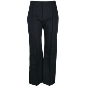 Bottega Veneta, Dames, Broeken, Zwart, Maat: 3XS Katoen,