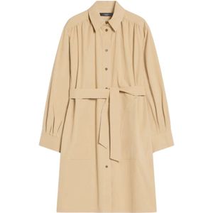 Max Mara Weekend, Dames, Jurken, Beige, Maat: M Katoen,