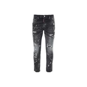 Dsquared2 Klassieke Denim Jeans voor Dagelijks Gebruik , Black , Heren , Maat: L