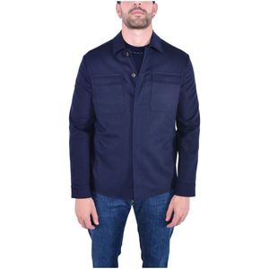 Eleventy, Heren, Jassen, Blauw, Maat: XL Wol,