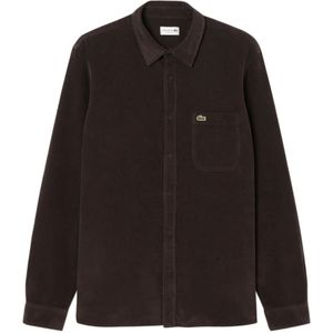 Lacoste, Heren, Overhemden, Bruin, Maat: M Corduroy,