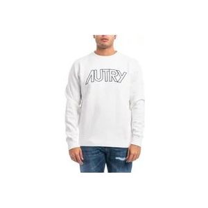 Autry Katoenen Crewneck Sweatshirt , White , Heren , Maat: XL