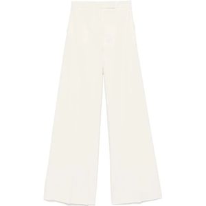 Max Mara, Dames, Broeken, Wit, Maat: S Leer,