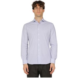 Traiano Milano, Heren, Overhemden, Blauw, Maat: L