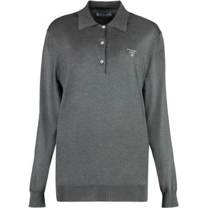 Prada, Dames, Tops, Grijs, Maat: S Zijde,