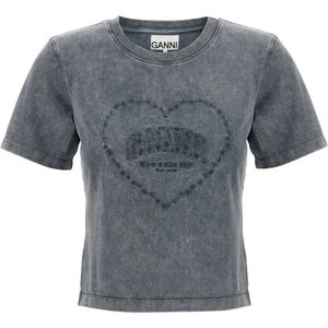 Ganni, Dames, Tops, Grijs, Maat: S Katoen,