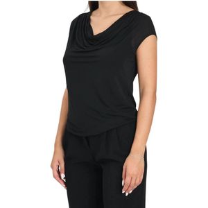 Max Mara Studio, Dames, Tops, Zwart, Maat: M Satijn,