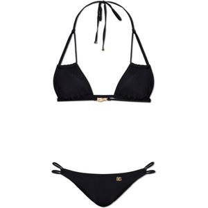 Dolce & Gabbana, Dames, Badkleding, Zwart, Maat: S Tweed,