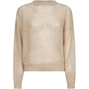 Brunello Cucinelli, Dames, Truien, Beige, Maat: L Katoen,