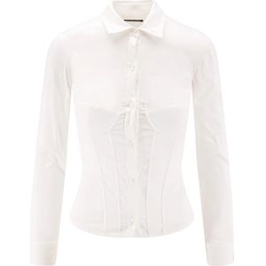 Balenciaga, Dames, Blouses & Shirts, Wit, Maat: XS Katoen,