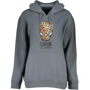 Cavalli Class, Dames, Sweatshirts & Hoodies, Grijs, Maat: L Katoen,