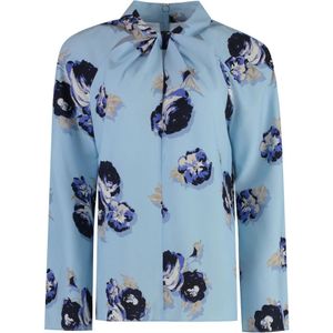 ST. John, Dames, Blouses & Shirts, Blauw, Maat: S Zijde,