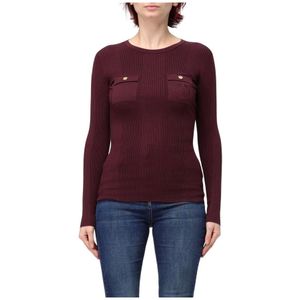 Elisabetta Franchi, Dames, Truien, Rood, Maat: L Viscose,