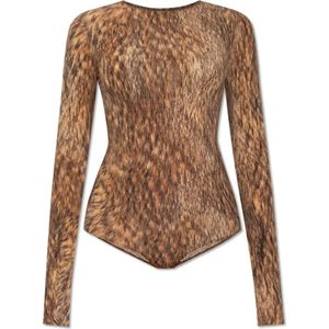 MM6 Maison Margiela, Dames, Tops, Bruin, Maat: M