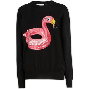 Moschino, Dames, Sweatshirts & Hoodies, Zwart, Maat: 2XS