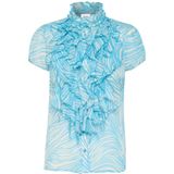 Saint Tropez - Lilja SZ Crinkle SS Shirt - Blauw - Korte Mouwen