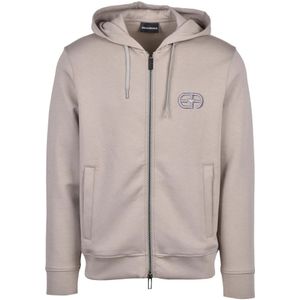 Emporio Armani, Heren, Sweatshirts & Hoodies, Beige, Maat: XL Katoen,