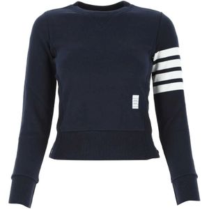 Thom Browne, Dames, Sweatshirts & Hoodies, Blauw, Maat: 2XS Katoen,