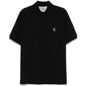 Brunello Cucinelli, Heren, Tops, Zwart, Maat: 2XL Katoen,