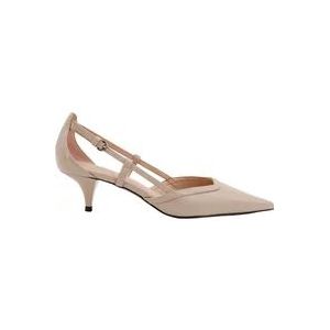 Pinko Beige Leren Pumps met Verstelbare Band , Beige , Dames , Maat: 38 EU