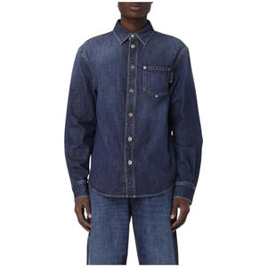 Bottega Veneta, Heren, Overhemden, Blauw, Maat: S Denim,