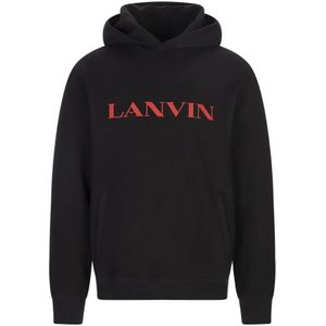 Lanvin, Heren, Sweatshirts & Hoodies, Zwart, Maat: L Katoen,