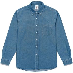 Sebago, Heren, Overhemden, Blauw, Maat: L Denim,