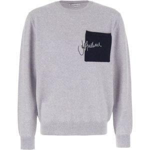 JW Anderson, Heren, Truien, Grijs, Maat: XS Leer,