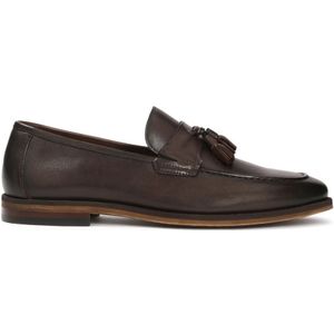 Kazar - Bruine Leren Loafers - Met Kwastjes