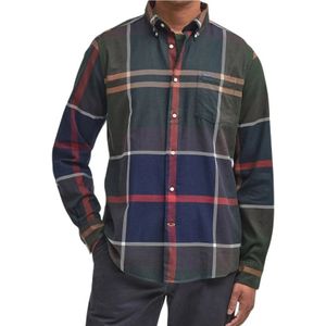 Barbour - Casual Overhemd - Navy - Normale Fit - Geruit - Button Down Boord