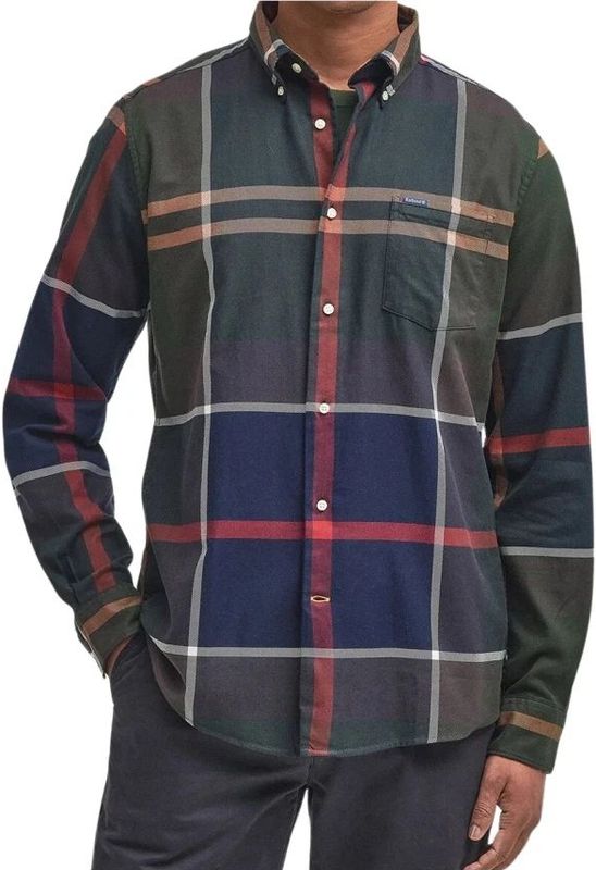 Barbour - Casual Overhemd - Navy - Normale Fit - Geruit - Button Down Boord