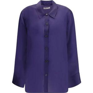 Khaite, Dames, Blouses & Shirts, Paars, Maat: M Zijde,